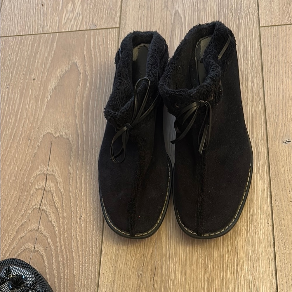 DKNY Black Suede Loafers